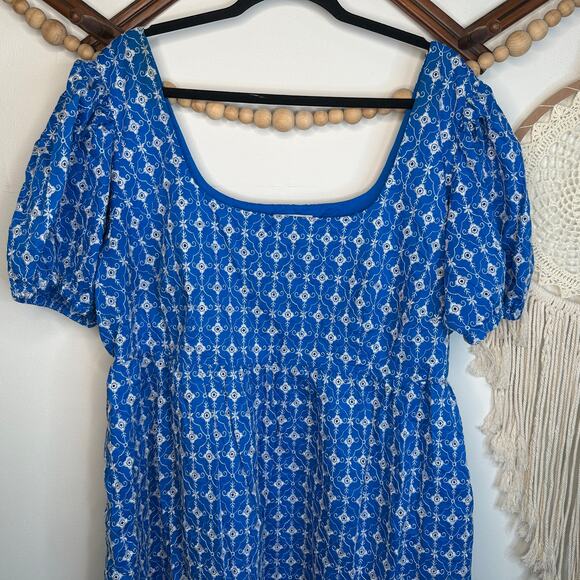 Target x Rhode Blue Eyelet Puff Sleeve Mini Dress - Picture 1 of 5
